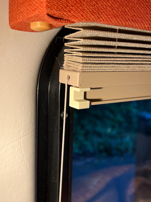 Protective Window Shade end covers (7 pairs), fits window shades on Escape Trailers.