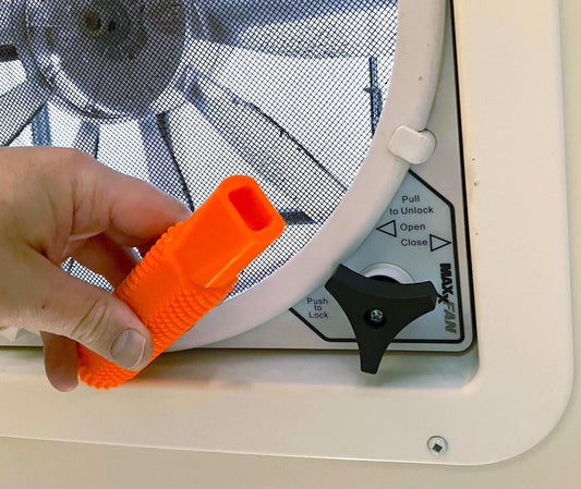 Screen and fan removal tool for Maxfan RV ventilation fans