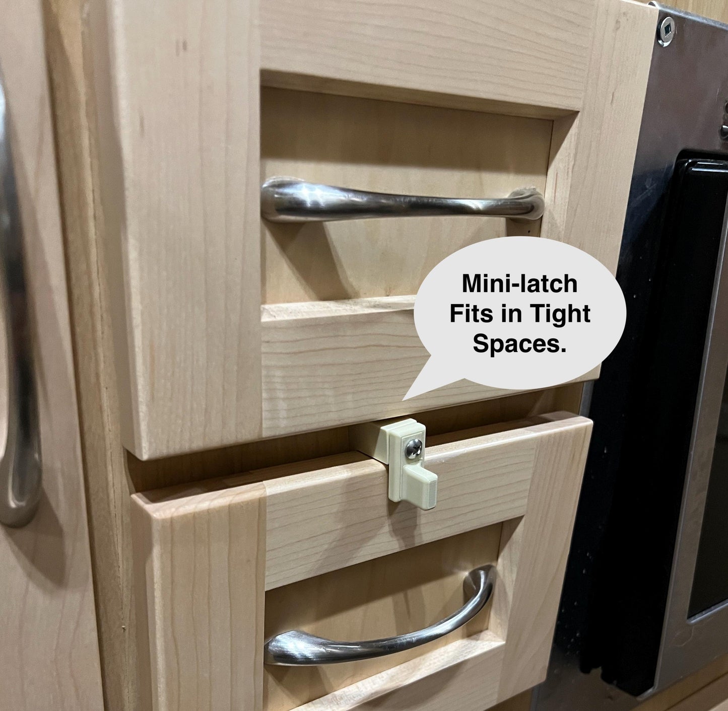 Custom-fit RV Cabinet Door Latches - No drilling! Simple Install! - Fits most RV cabinets and drawers - Made to order (2 pack)
