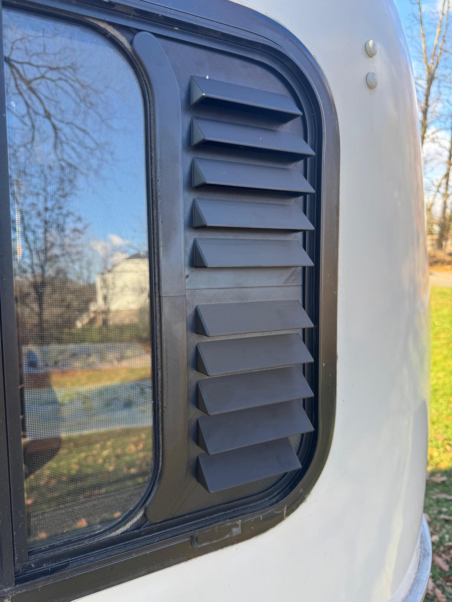 Scamp Travel Trailer Window Louver - Improves ventilation in wet weather
