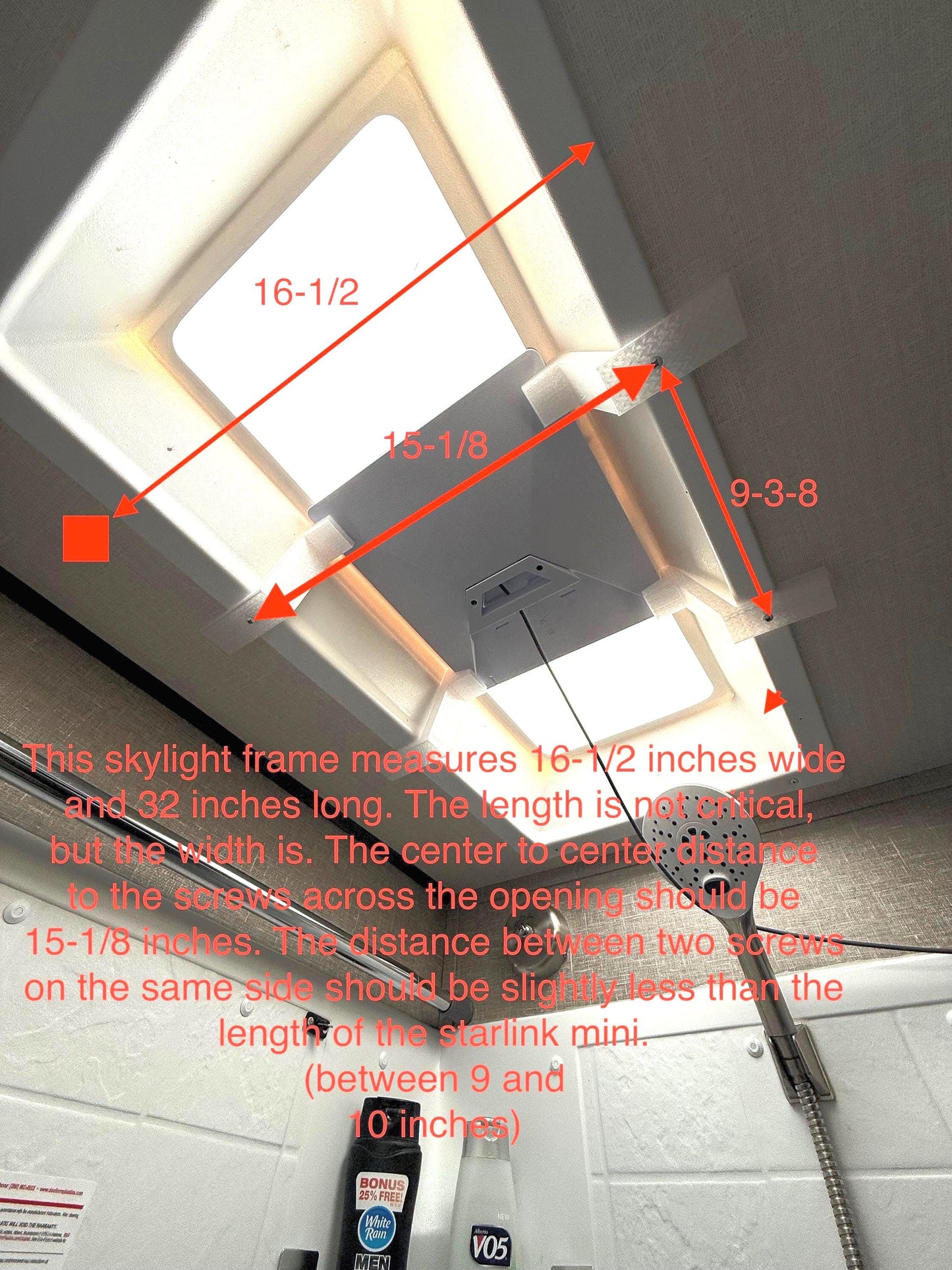 RV Skylight Mount for Starlink Mini - Fits Grand Design and other RVs with similar skylights