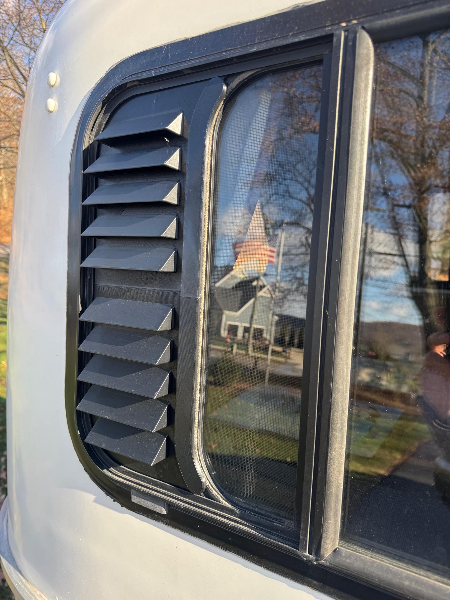 Scamp Travel Trailer Window Louver - Improves ventilation in wet weather
