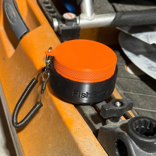 Kayak Fishing Bait Container and Track-Mounted Holder