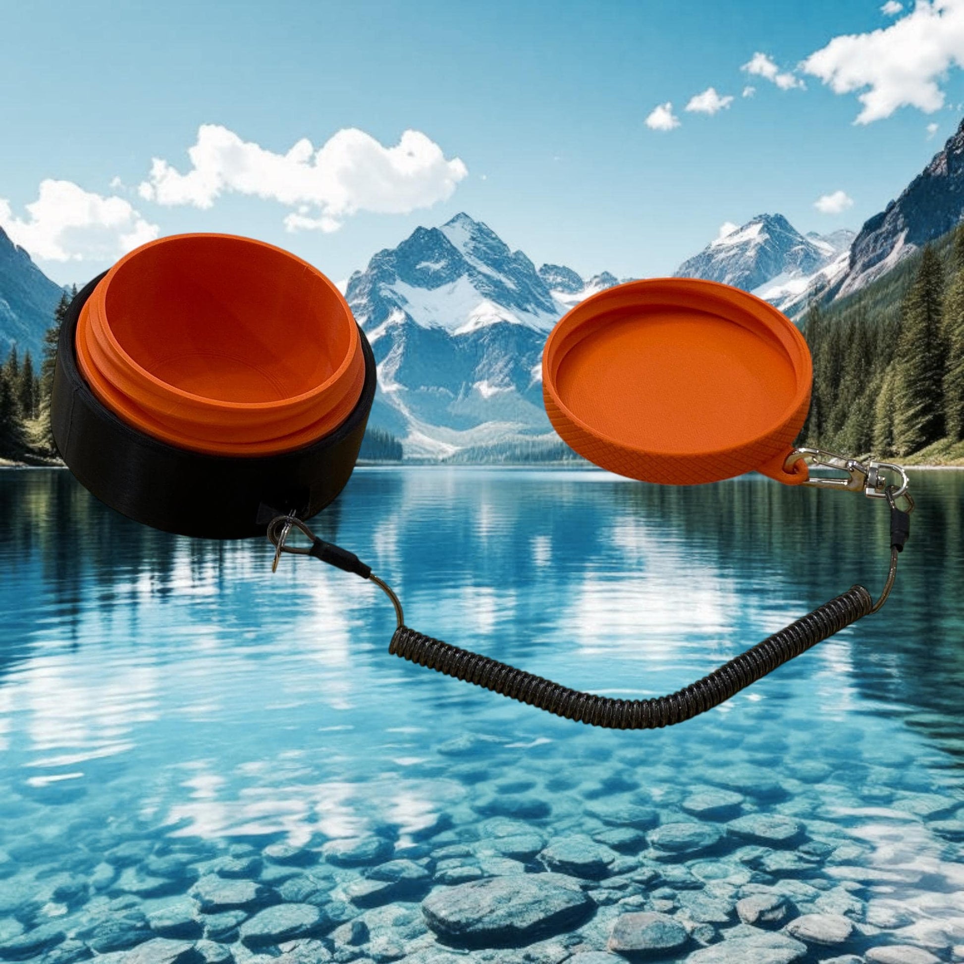 Kayak Fishing Bait Container and Track-Mounted Holder