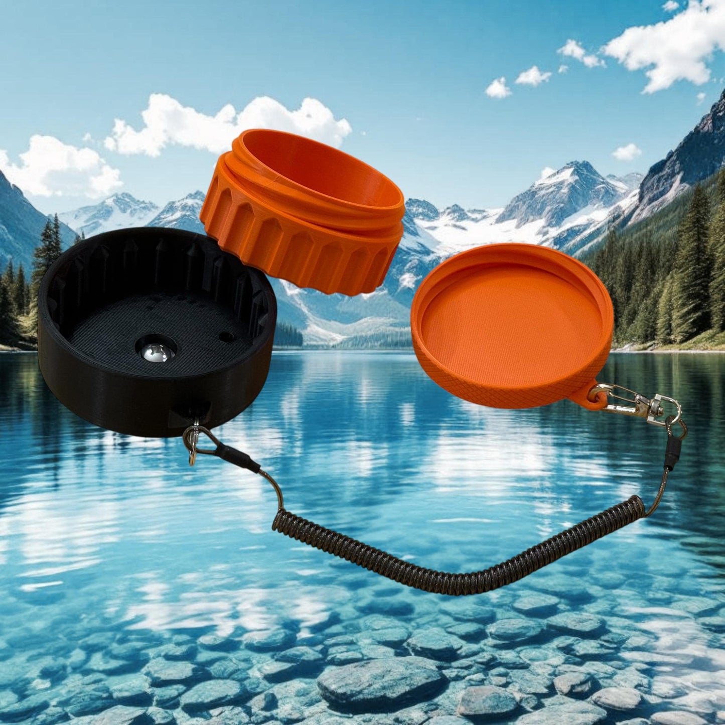 Kayak Fishing Bait Container and Track-Mounted Holder