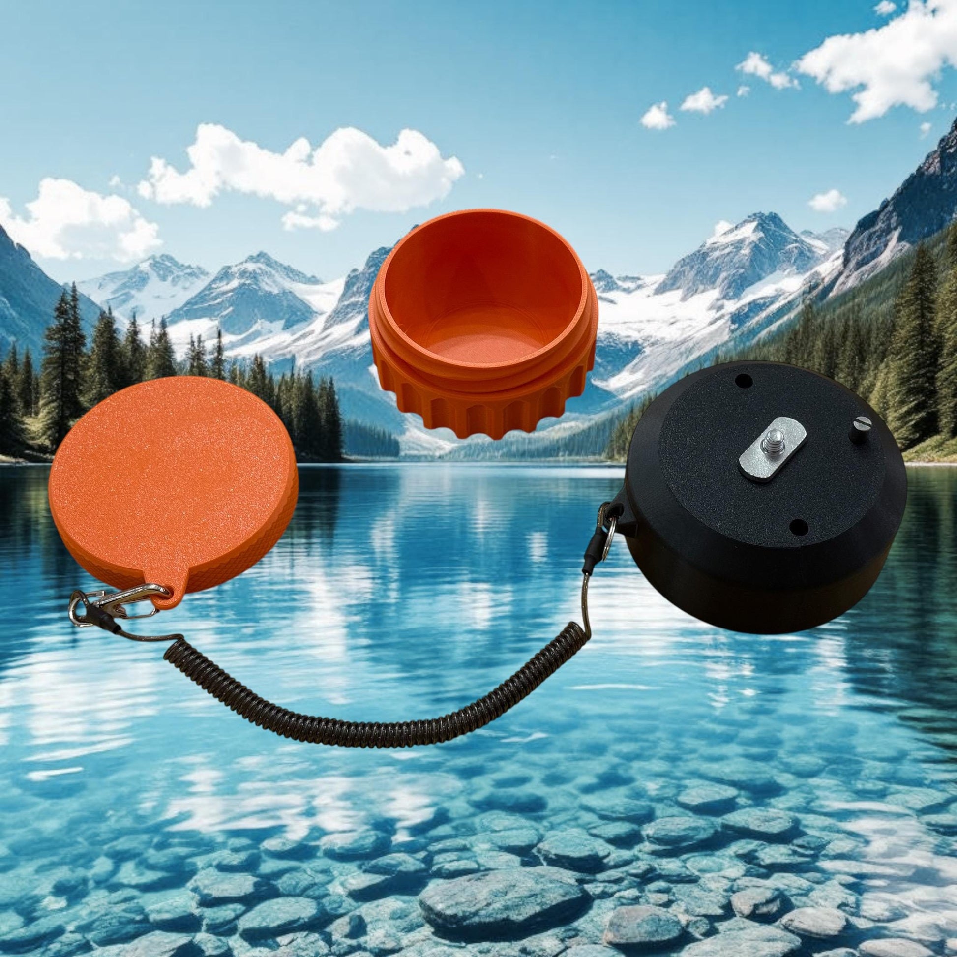 Kayak Fishing Bait Container and Track-Mounted Holder